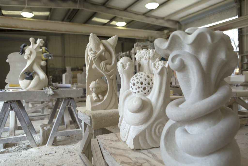 Stoneworker and sculptor Bob Reagan runs a shop in downtown Florence.