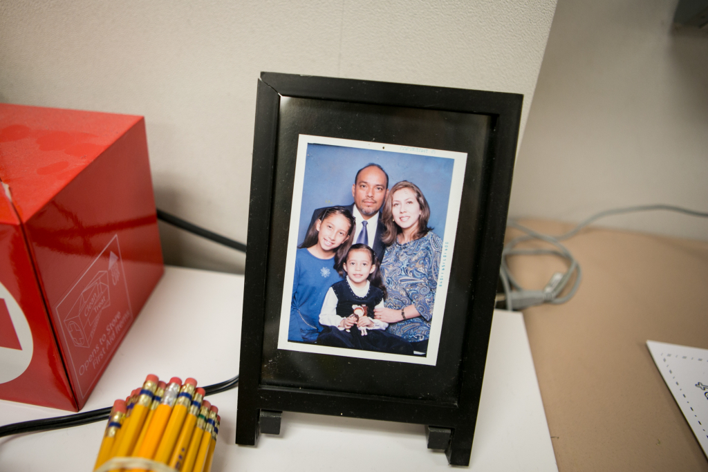 Sergio Gon and wife Karla Monnaco, pictured here in a photograph with their daughters, moved from Mexico to Giddings.