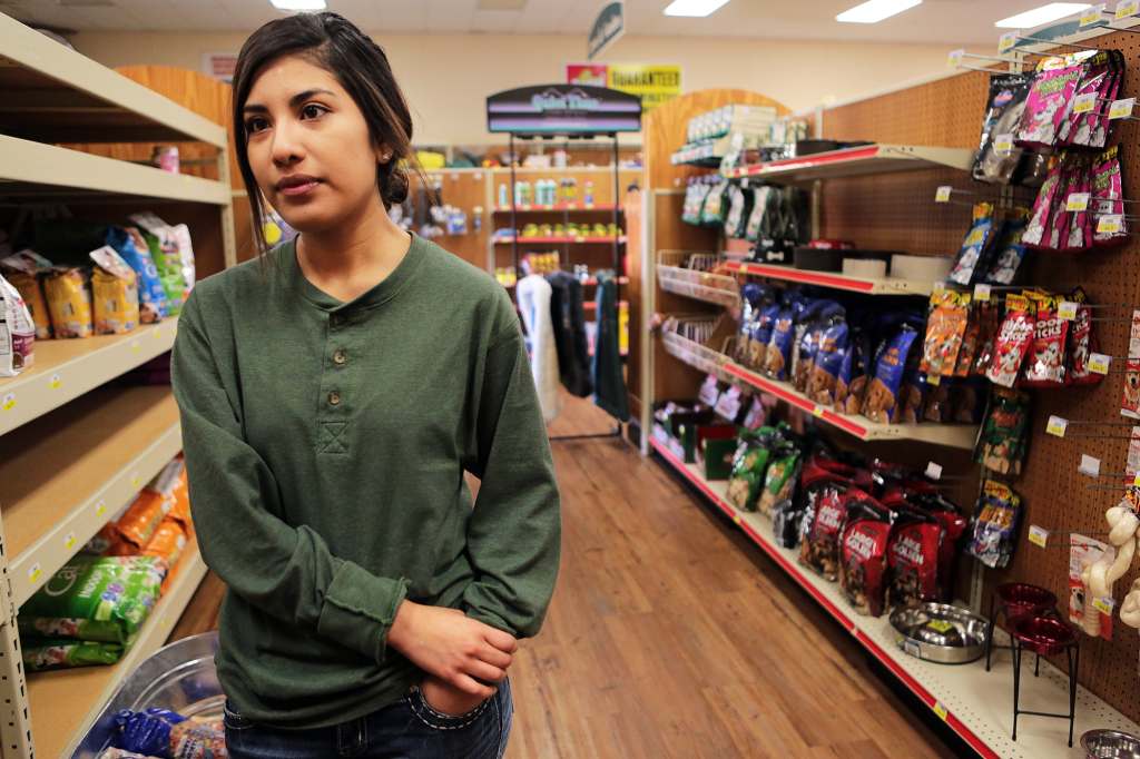 Iris Segundo works in a shop in Giddings. She likes knowing everyone in her small town. Filipa Rodrigues